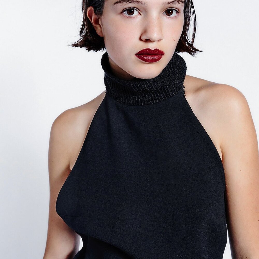 Zara Ribbed Halter Top - Picture 2 of 10